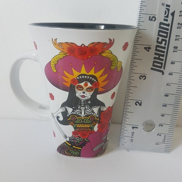 MEXICO Cancun Tall Mug Riviera Maya La Ktrini Coffee Tea Cup Souvenir - Picture 9 of 11